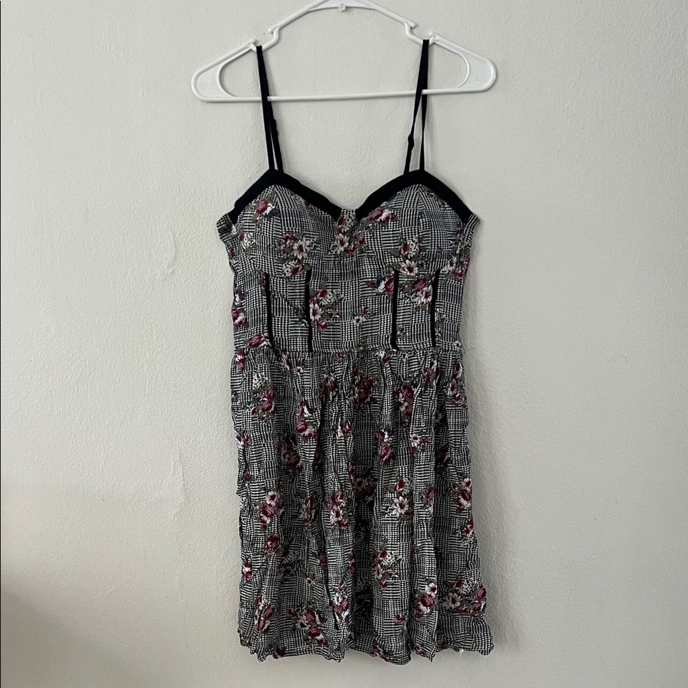 Black and White Floral Mini Dress